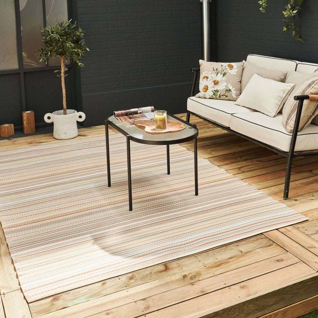 Rainbow Outdoor Rug Beige Rattan Natural Contemporary