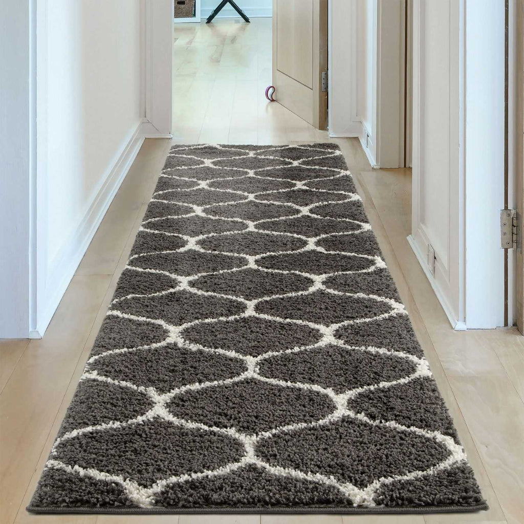 Moroccan Dark Grey Shaggy Rug