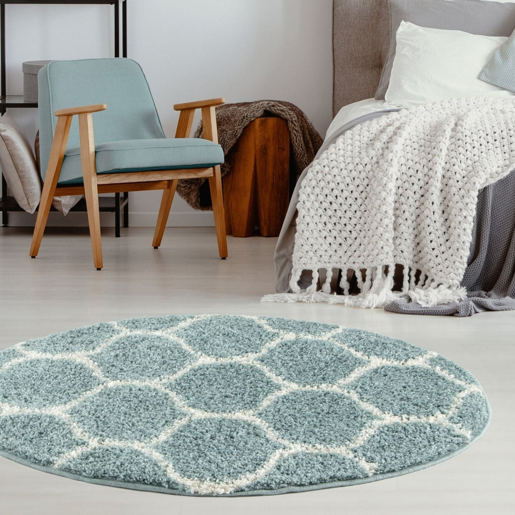 Moroccan Duck Egg Blue Shaggy Rug