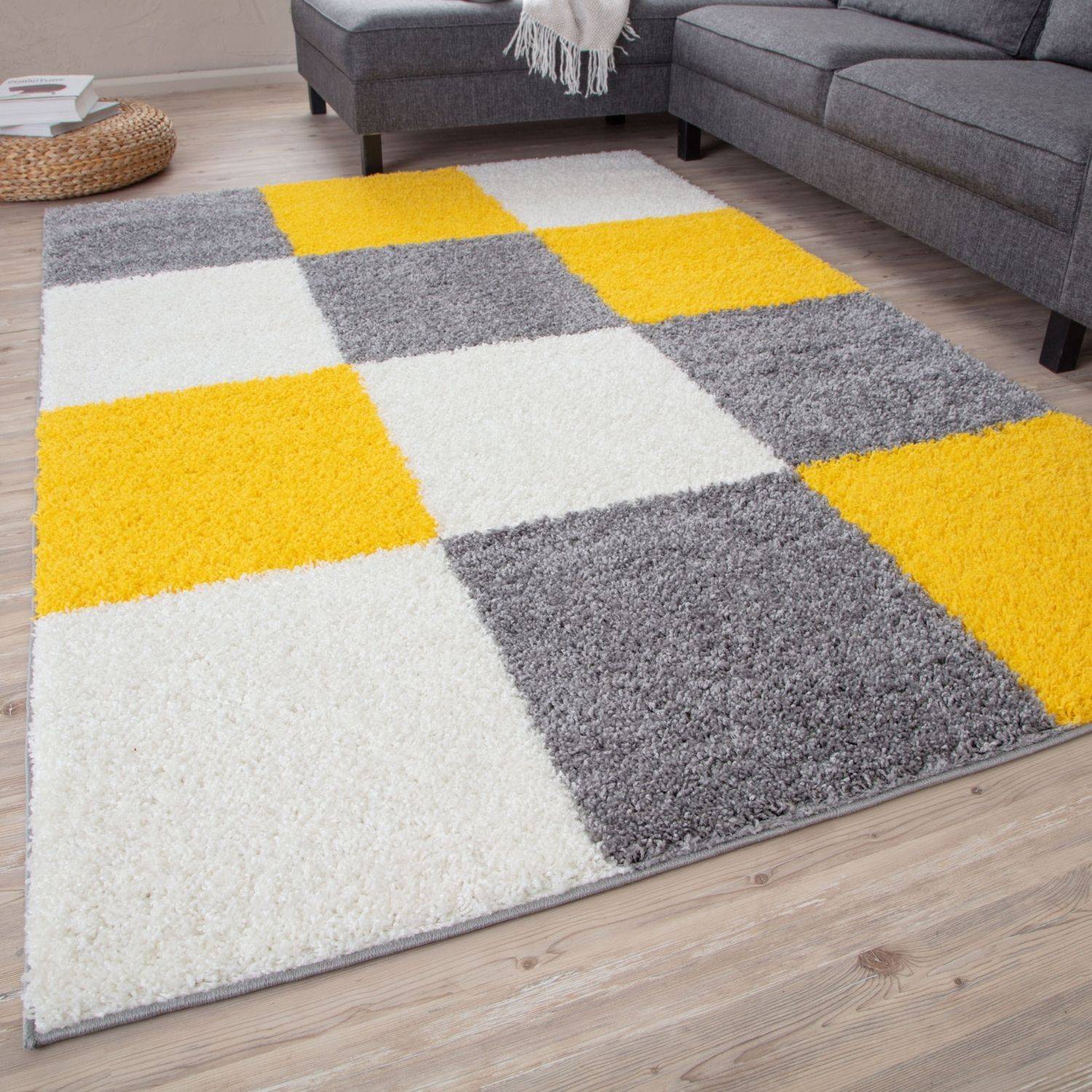 Myshaggy Geometric Yellow Natural Contemporary Rug