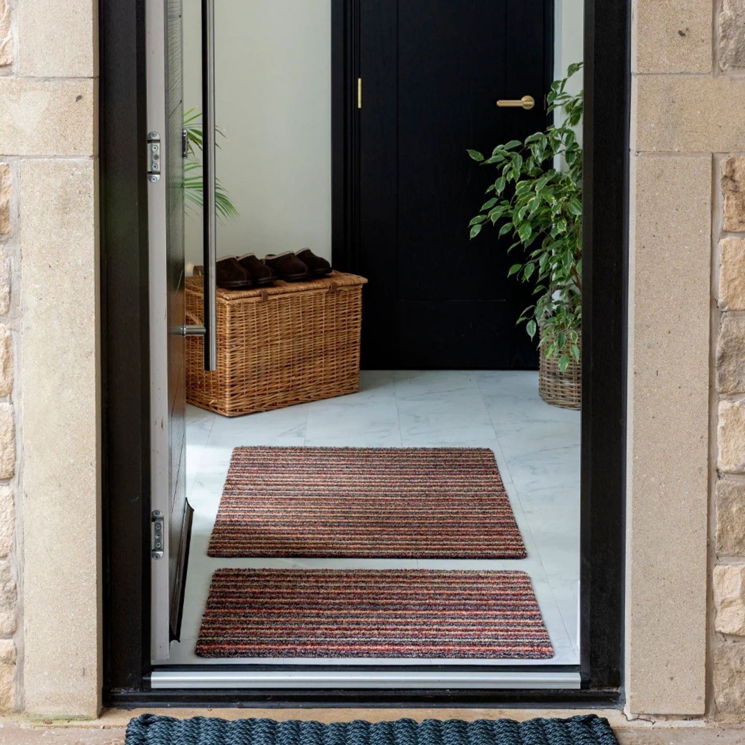 Washable Mat – Striped Design In Multicolour