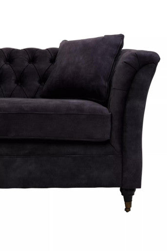 3 Seat Grey Velvet Sofa, Sabrina