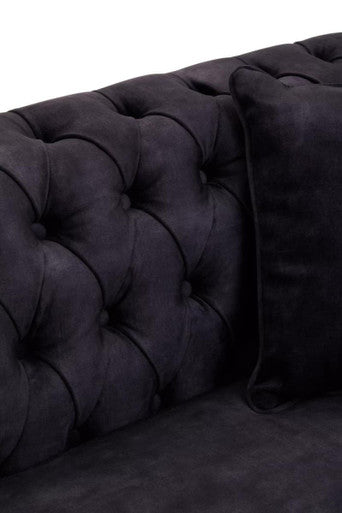 3 Seat Grey Velvet Sofa, Sabrina
