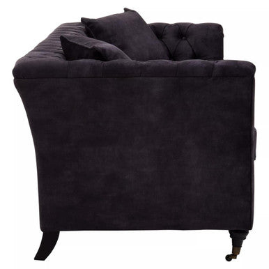3 Seat Grey Velvet Sofa, Sabrina