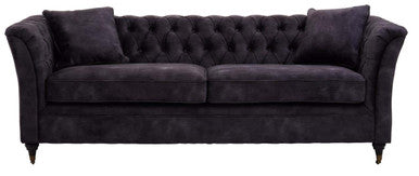 3 Seat Grey Velvet Sofa, Sabrina
