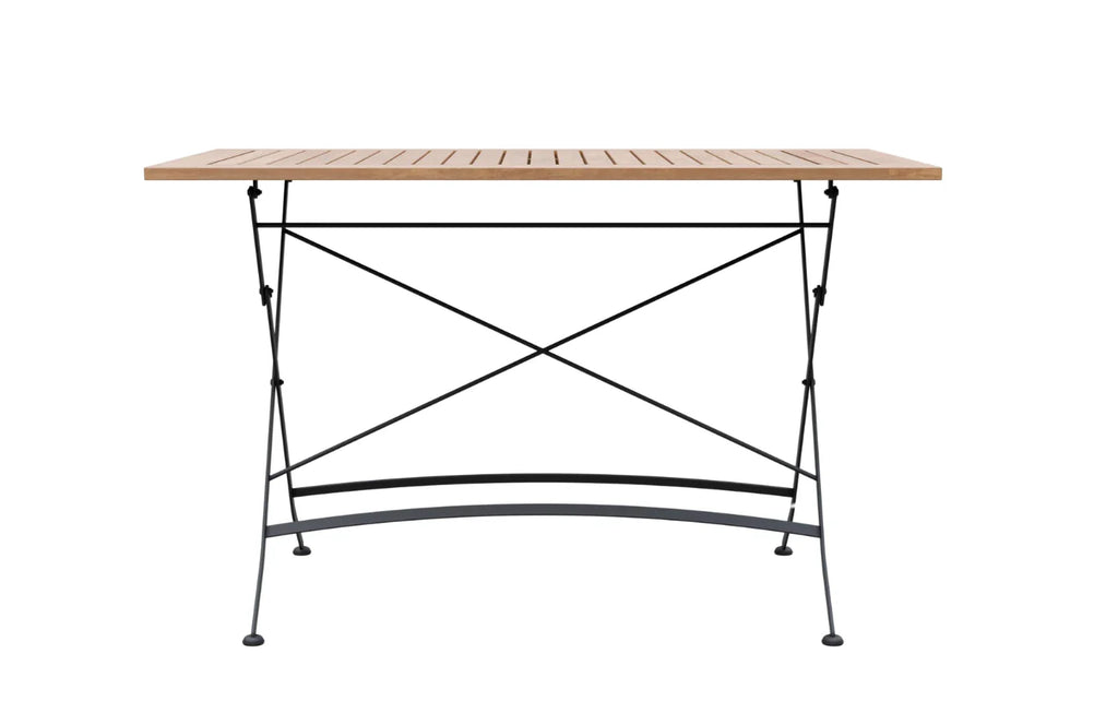 Sicily 4 Seater Teak and Wrought Iron Rectangular 120cm Garden Dining Set