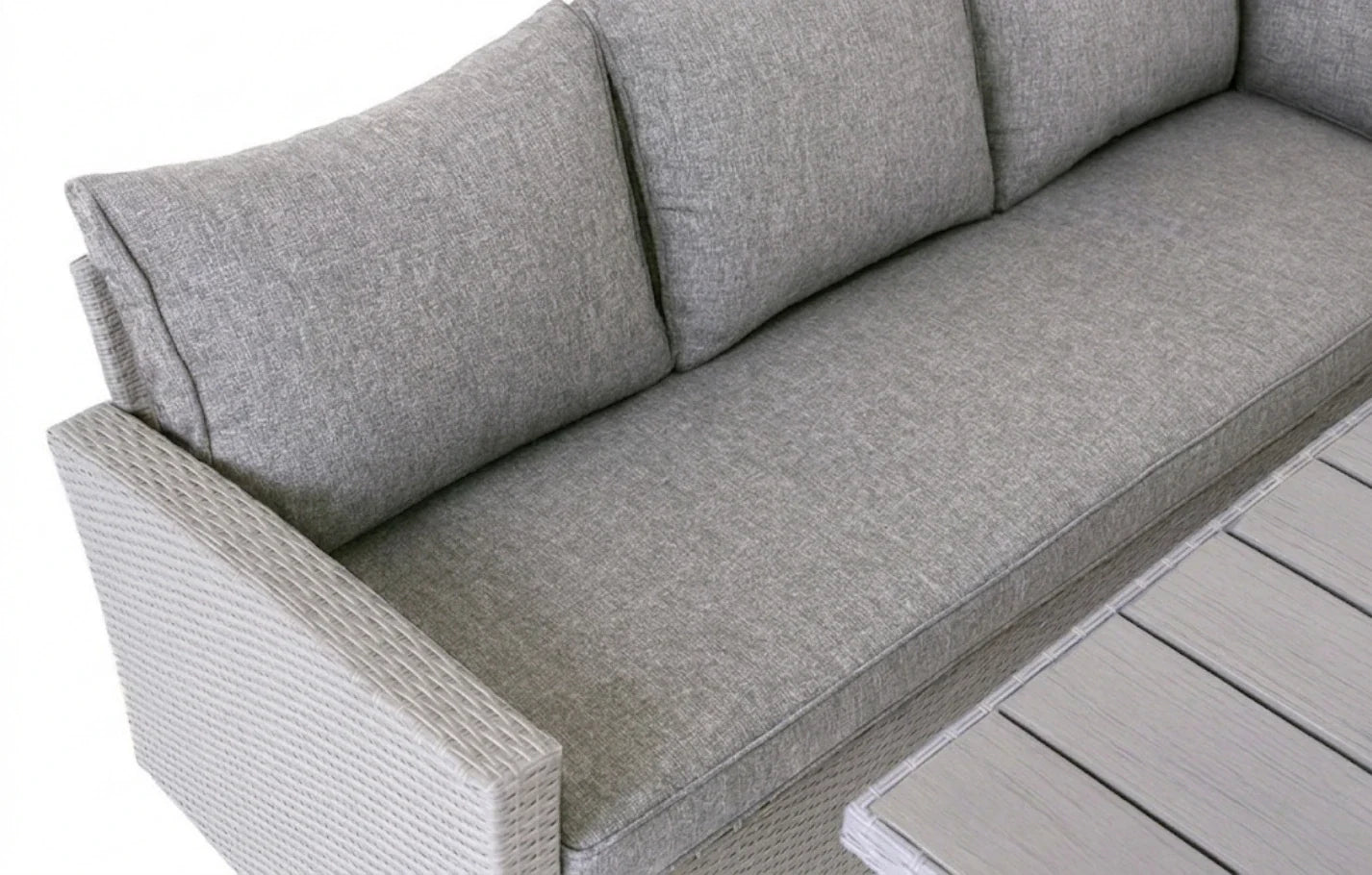 Stockholm 6 Seat Grey Rattan Corner Garden Dining & Lounge Set