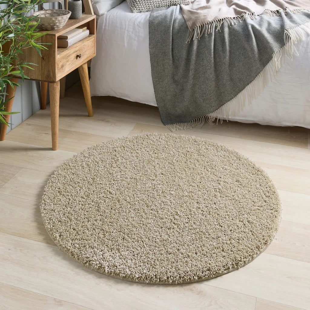 Washable Stone Shaggy Natural Rug