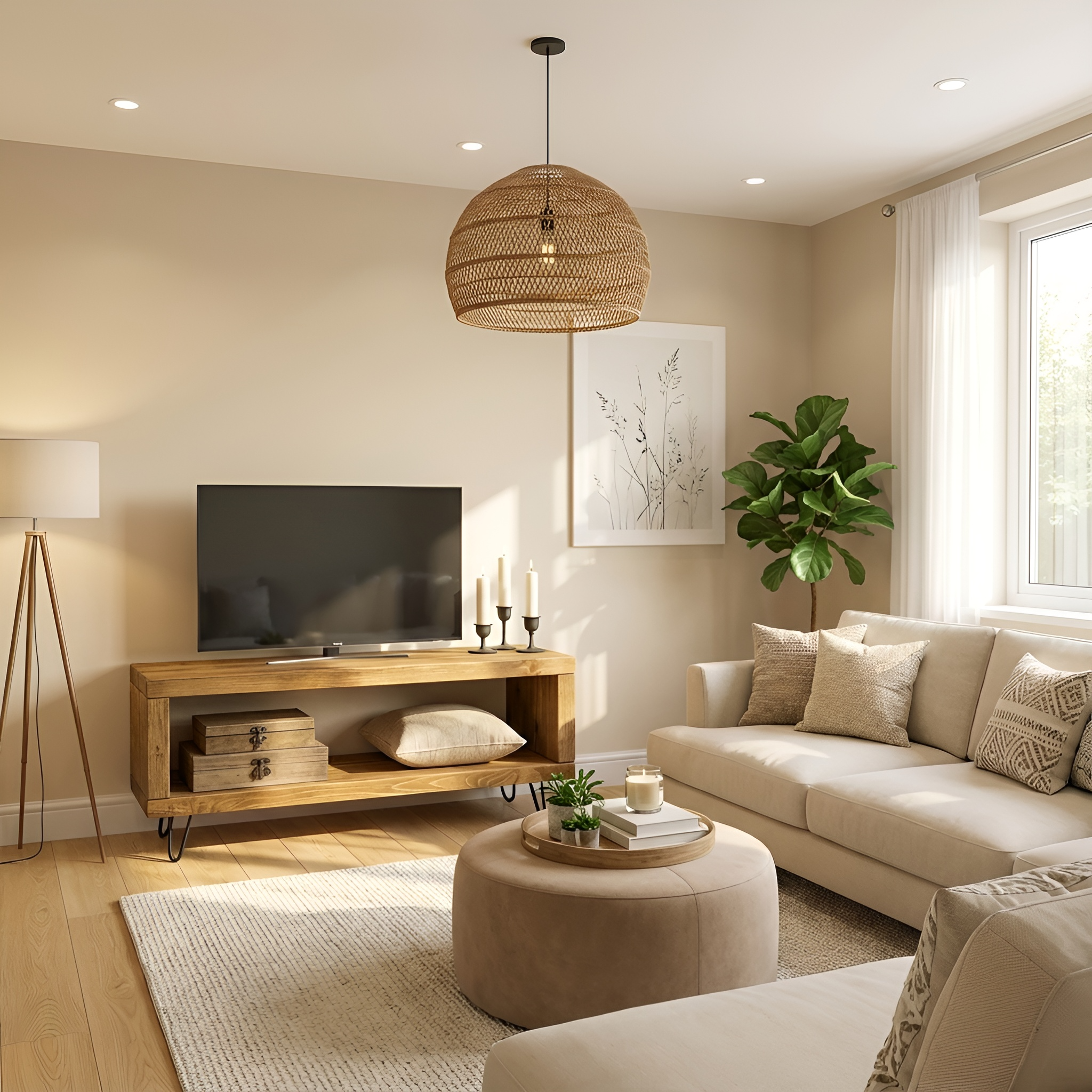 Solid Wood Chunky TV Unit With 8 inch Metal Legs