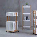 Nostra 2 Tier Storage Trolley Bamboo White Modern